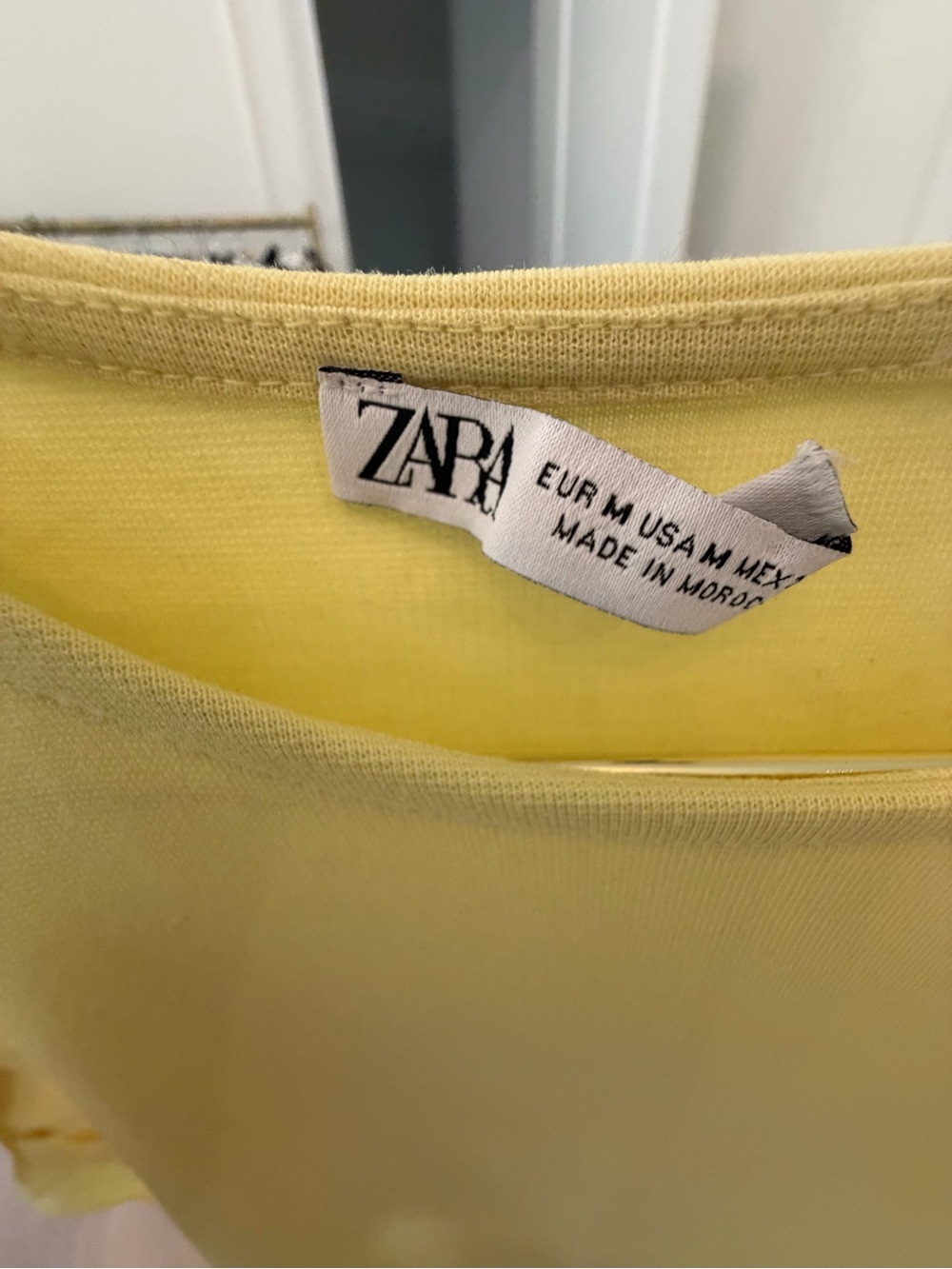 Zara Light Yellow Ruffle Sleeve Tunic Top - Picture 3 of 3